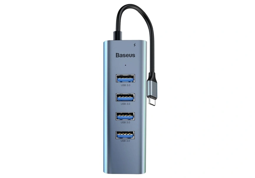 Хаб Baseus Enjoy Series HUB адаптер Type-C на USB 3.0 4 + PD hub (CAHUB-Q0G) Space gray фото 3