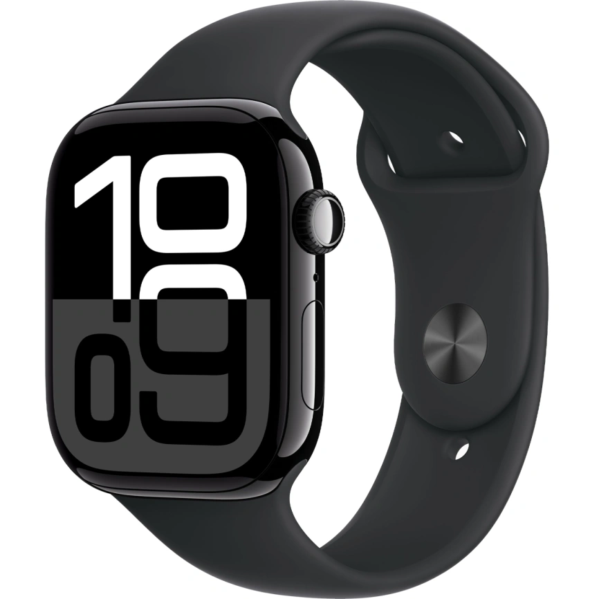 Смарт-часы Apple Watch Series 10 46mm Jet Black Aluminum Case with Black Sport Band M/L фото 1