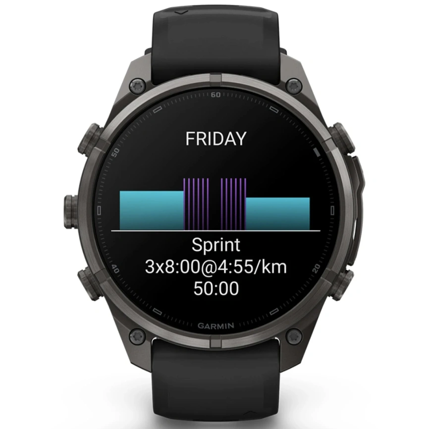 Смарт-часы Garmin Fenix 9 Pro 47mm Amoled (010-04336-16) Carbon Gray DLC Titanium with Black/Pebble Gray Silicone Band фото 7