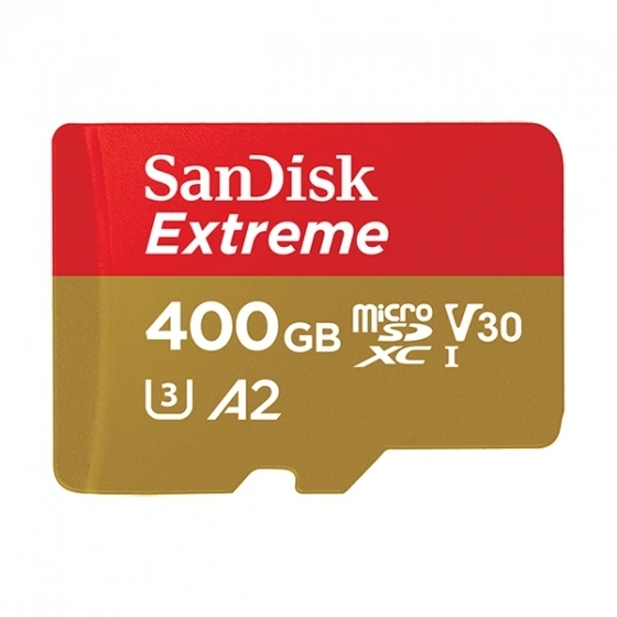 Карта памяти Sandisk Extreme 400GB MicroSDXC Class 10/UHS-I/U3/V30/A2/160 Мб/с SDSQXA1-400G-GN6MA фото 2