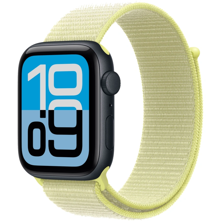 Смарт-часы Apple Watch SE (2025) 44mm Midnight Aluminum Case with Neon Yellow Sport Loop фото 1