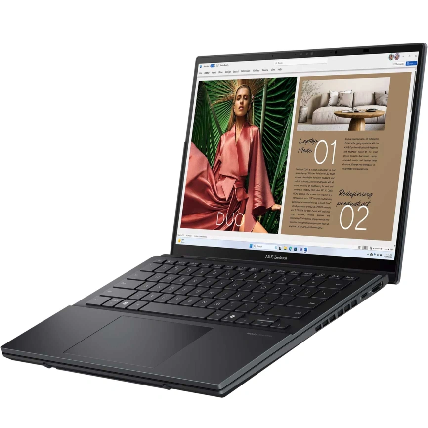 Ноутбук ASUS Zenbook Duo Special UX8406CA-PZ268X 14 OLED/ i9-285H Ultra/32GB/1TB SSD (90NB14X1-M00EZ0) Inkwell Gray фото 3