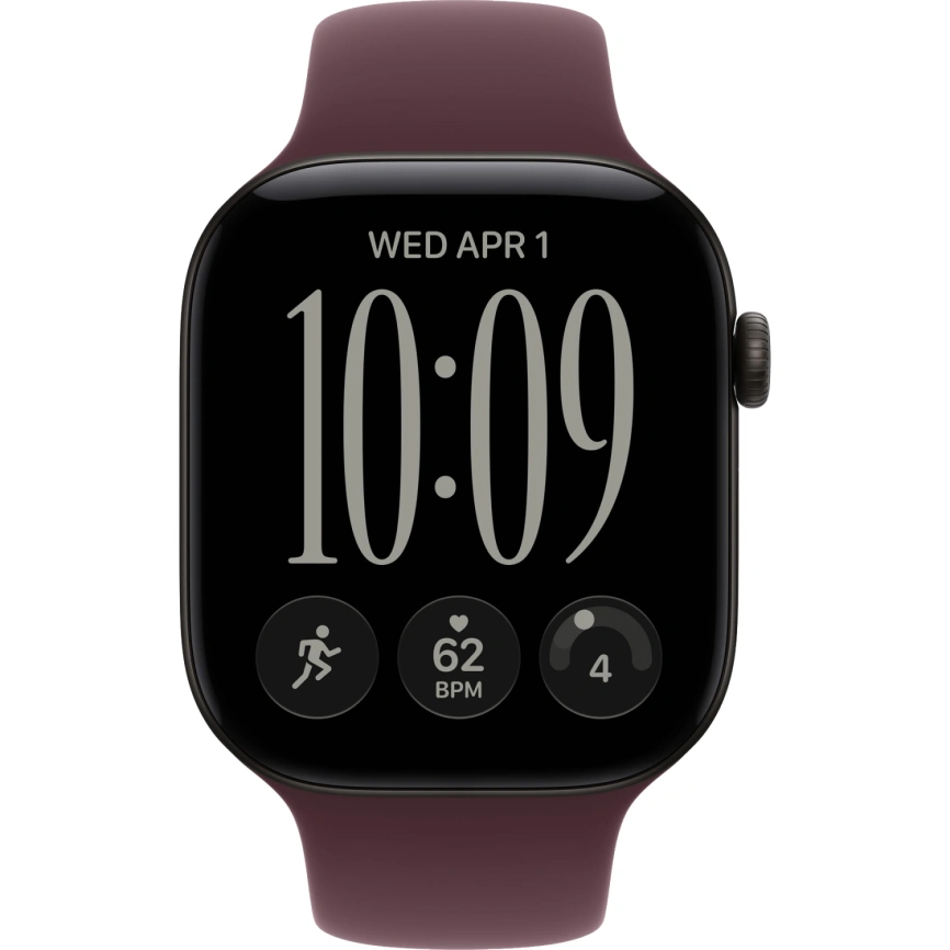 Смарт-часы Apple Watch Series 12 42mm Black Aluminum Case with Burgundy Sport Band M/L фото 3