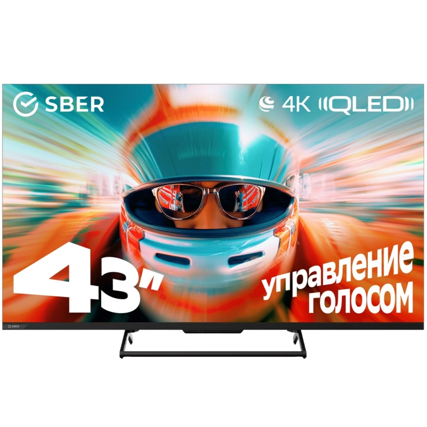 Телевизор Sber 43" QLED 4K UHD Салют ТВ (SDF-43UQ7000MBA) фото 1