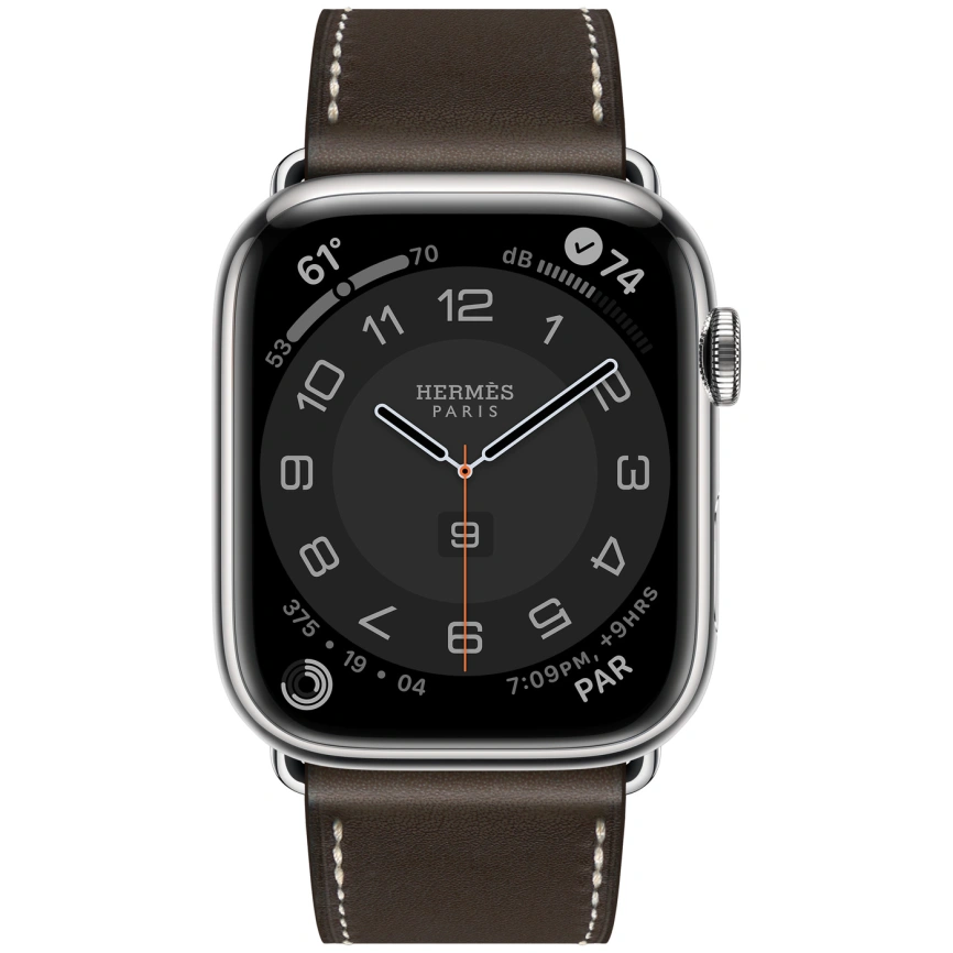 Смарт-часы Apple Watch Hermes Series 7 GPS + Cellular 45mm Silver Stainless Steel Case with Single Tour Deployment Buckle Ebene фото 2
