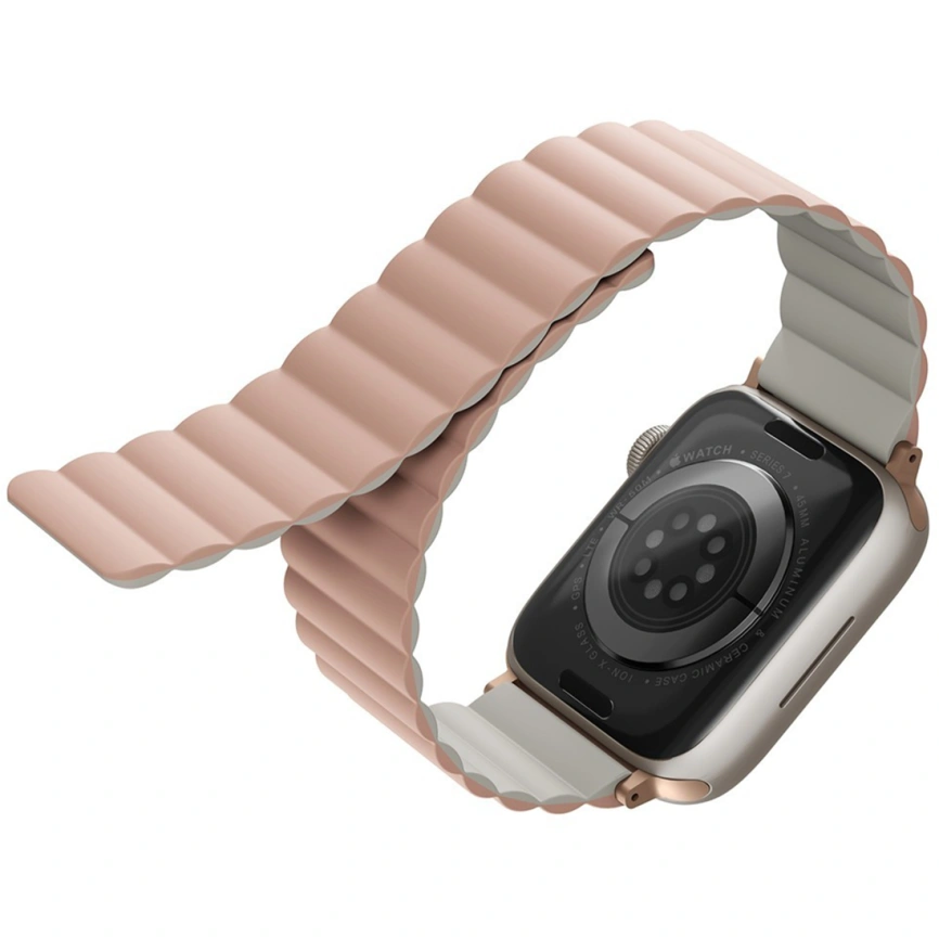 Ремешок Uniq Revix reversible Magnetic для Apple Watch 44/45/49 Pink/Beige фото 6