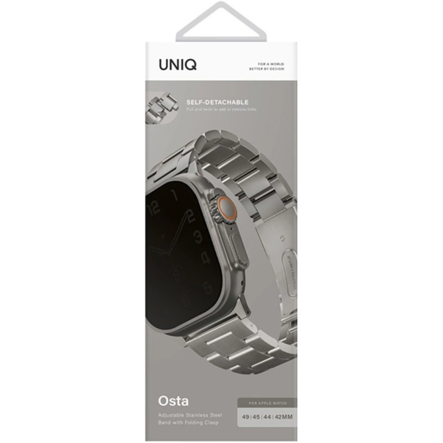 Ремешок Uniq Osta Steel Strap для Apple Watch 44/45/49 Silver фото 3