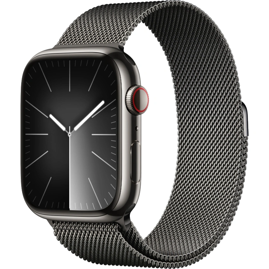 Apple Watch Series 9 45 mm Graphite Stainless Steel Case with Graphite Milanese Loop