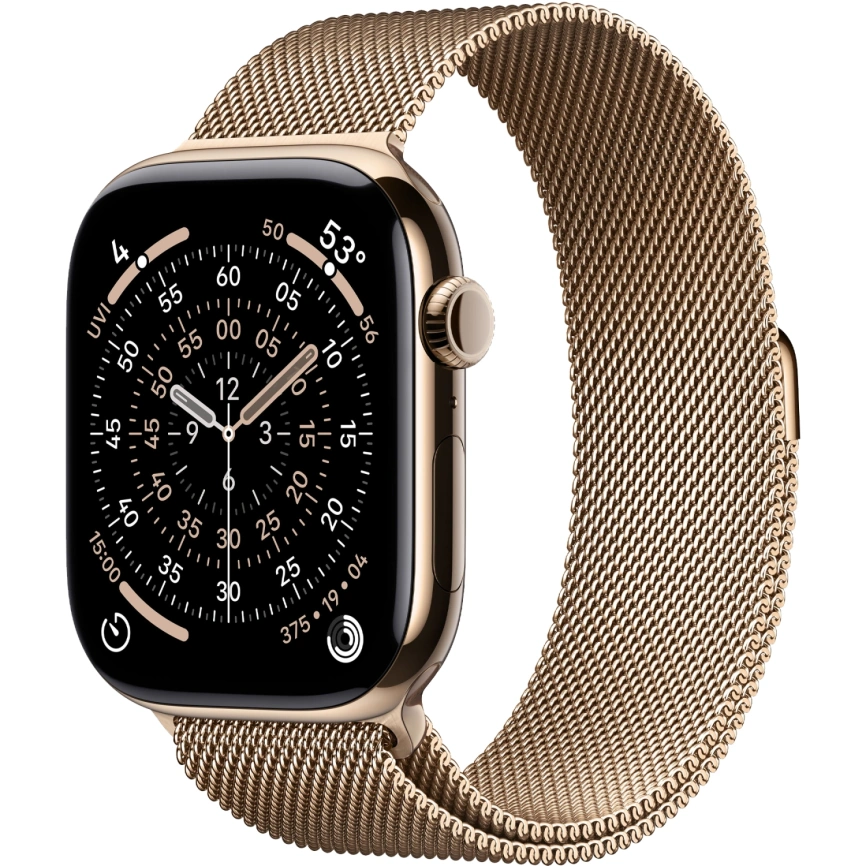 Смарт-часы Apple Watch Series 11 46mm Gold Titanium Case with Gold Milanese Loop S/M фото 1
