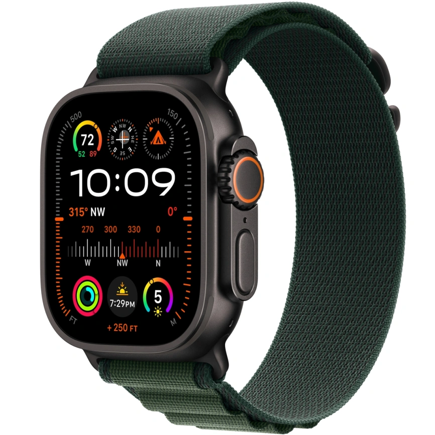 Смарт-часы Apple Watch Ultra 2 (2024) 49mm Black Titanium Case with Dark Green Alpine Loop M фото 1