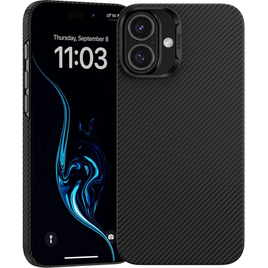 Чехол Benks ArmorAir Case built with Kevlar 600D для iPhone 16 Plus Black фото 5