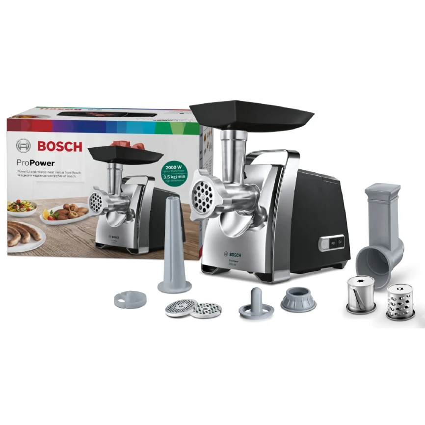 Мясорубка Bosch MFW67440 Black/Silver фото 10