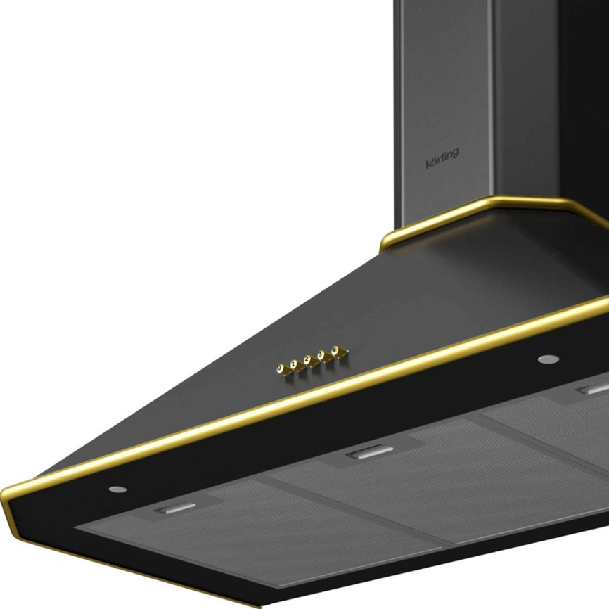 Встраиваемая вытяжка Korting KHC 9839 RGN Black/Gold фото 2