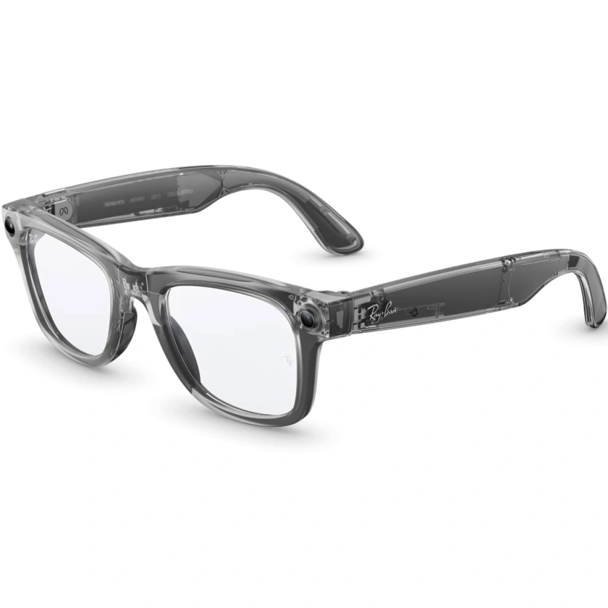 Умные очки Ray-Ban Wayfarer (Gen 2) Shiny Transparent Grey M Clear to Sapphire Transitions фото 1