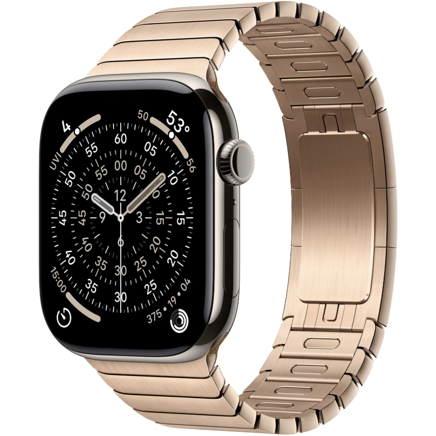Смарт-часы Apple Watch Series 11 42mm Natural Titanium Case with Gold Link Bracelet фото 1