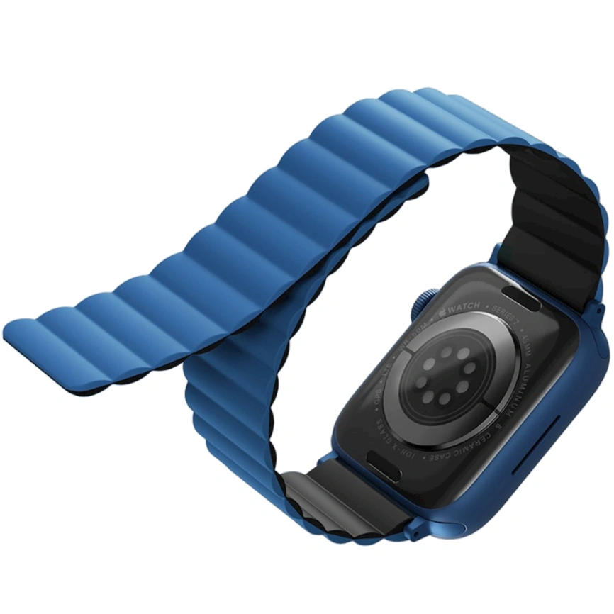 Ремешок Uniq Revix reversible Magnetic для Apple Watch 44/45/49 Blue/Black фото 4