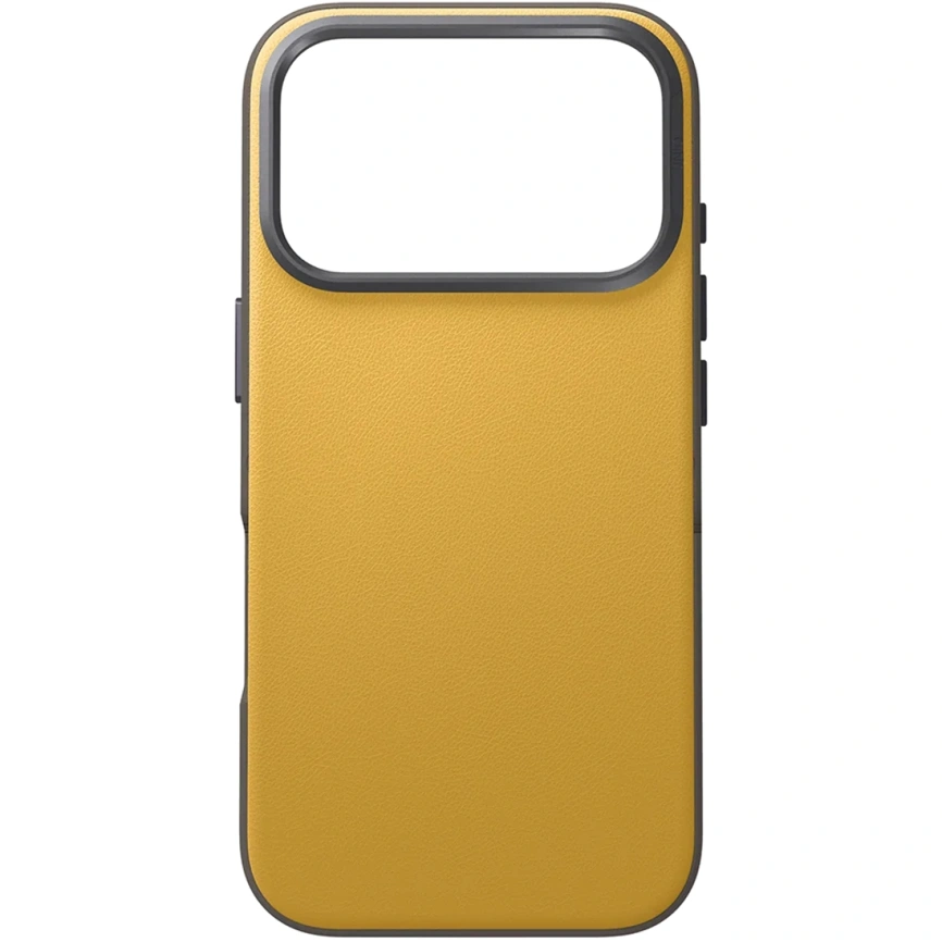 Чехол Uniq Lyden DS Dual-Tone Premium Leatherette Case with MagClick для iPhone 17 Pro Canary Yellow/Flint Gray фото 5