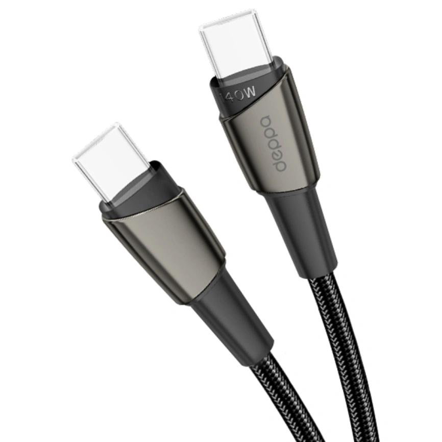 Кабель Deppa USB-C/USB-C, 140W, 1.5m 72527 Black фото 1