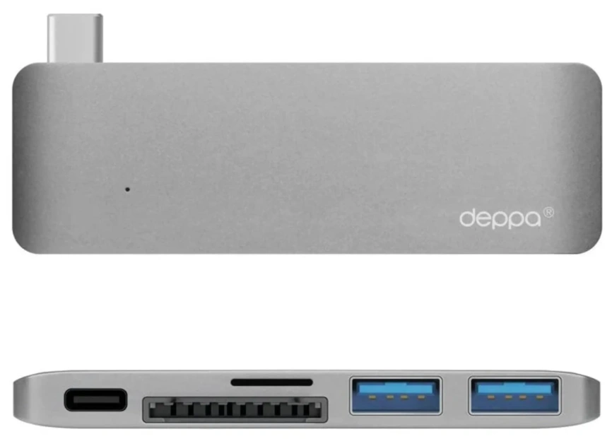 Хаб Deppa USB-C 5 в 1 (72217) Space Gray фото 1
