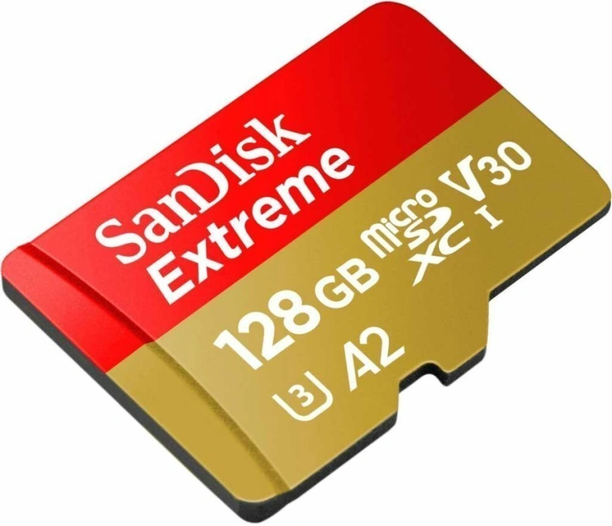 Карта памяти Sandisk Extreme 128GB MicroSDXC Class 10/UHS-I/U3/V30/A2/190 Мб/с SDSQXAA-128G-GN6MN фото 1