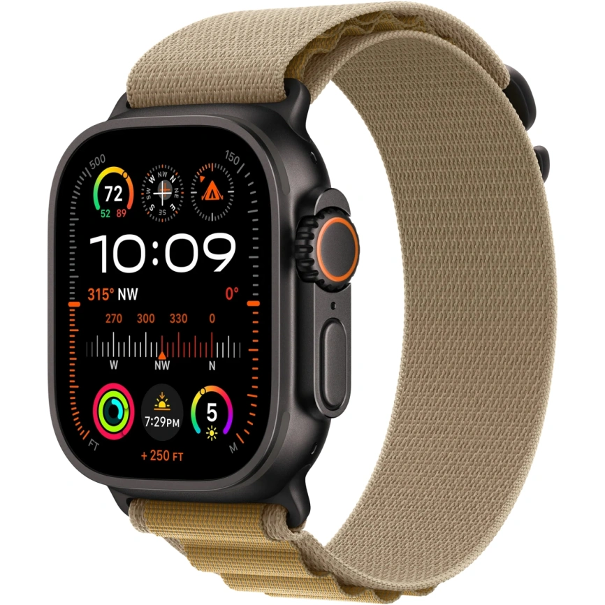 Ремешок Apple Watch Ultra 49mm Tan Alpine Loop M Black Titanium Finish (MYQ13FE) фото 2