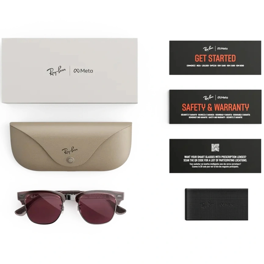 Умные очки Ray-Ban Clubmaster (audio) Transparent Orchid Standard Transitions Ruby фото 7