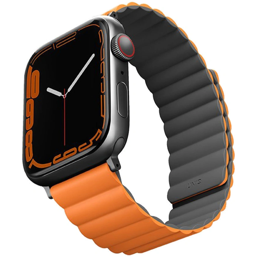 Ремешок Uniq Revix reversible Magnetic для Apple Watch 44/45/49 Grey/Orange фото 7