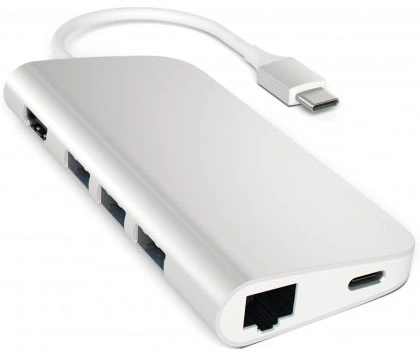 Хаб Satechi Aluminum Type-C Multi-Port Adapter (ST-TCMAS) Silver фото 1