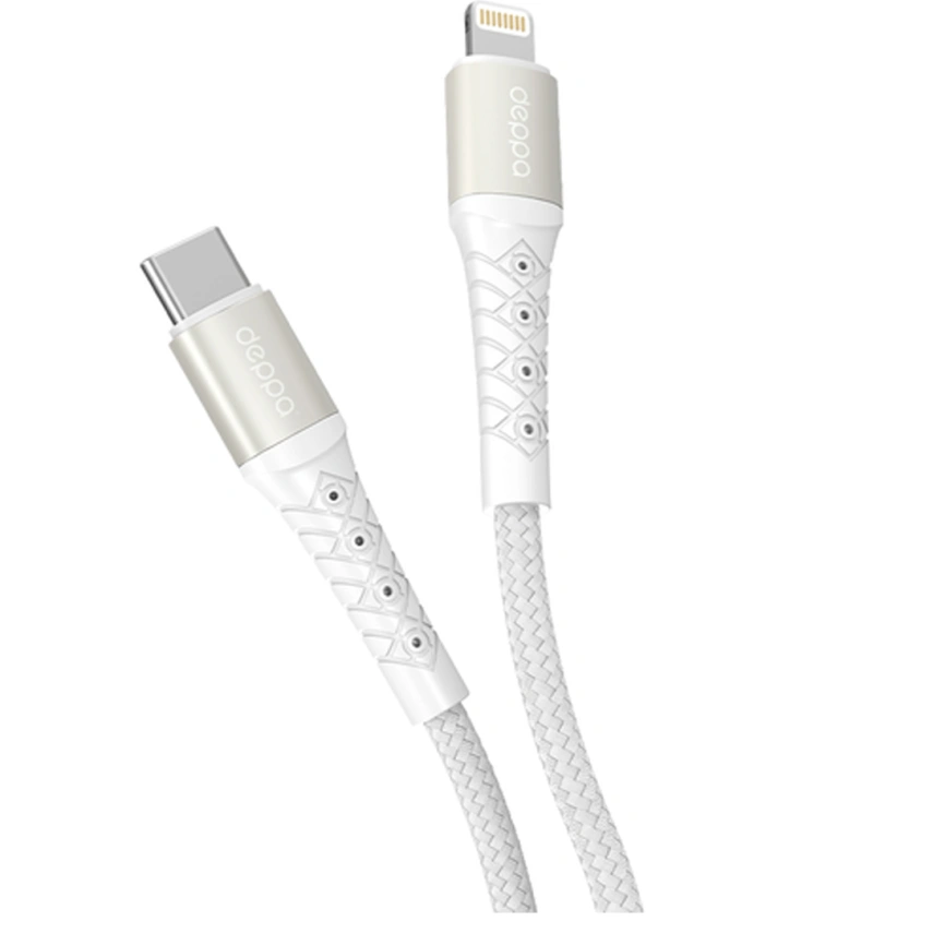 Кабель Deppa USB-C/Lightning 1m 72517 White фото 1