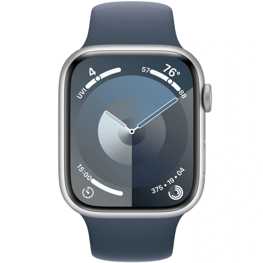 Смарт-часы Apple Watch Series 9 41mm Silver Aluminum Case with Storm Blue Sport Band M/L (MR913) фото 3