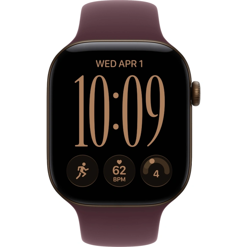 Смарт-часы Apple Watch Series 12 46mm Dark Bronze Aluminum Case with Burgundy Sport Band S/M фото 3