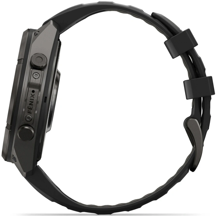 Смарт-часы Garmin Fenix 9 Pro 43mm Amoled (010-04335-11) Carbon Gray DLC Titanium with Black/Pebble Gray Silicone Band (inReach) фото 5