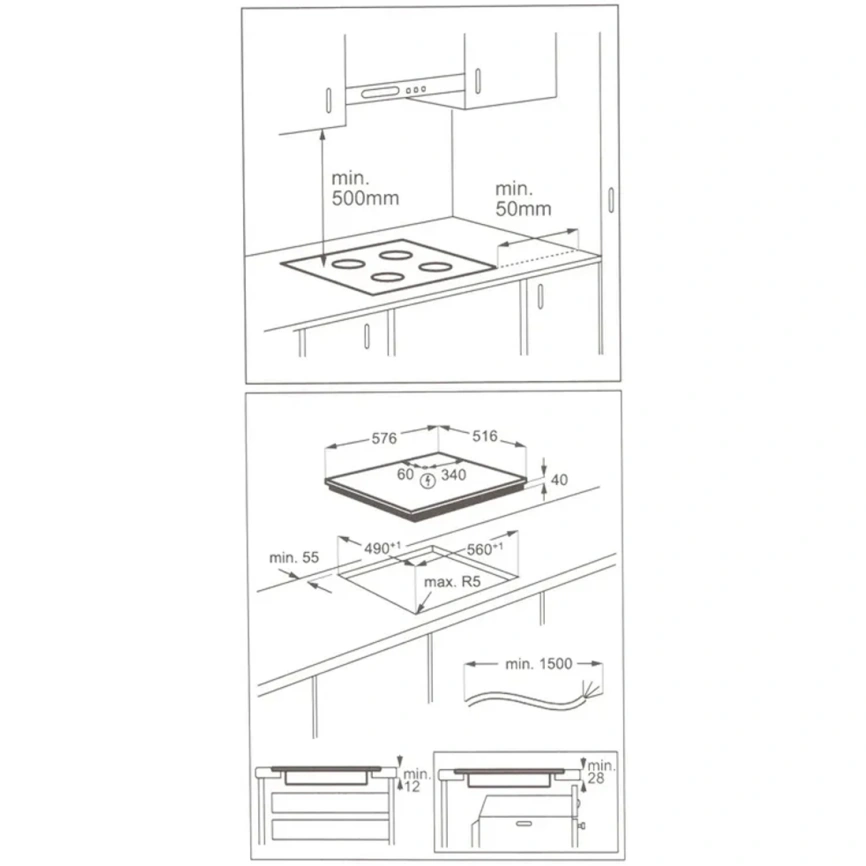 Электрическая варочная панель Electrolux EHF6240XXK Black/Stainless Steel фото 8