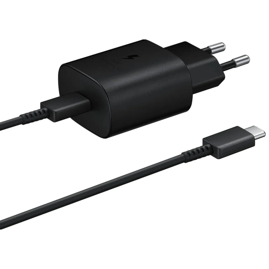 Сетевое зарядное устройство Samsung 25W USB-C EP-TA800 + Cable Black (EP-TA800XBEGWW) фото 1