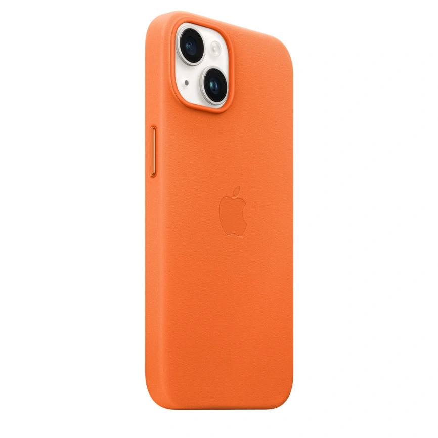 Кожаный чехол Apple MagSafe для iPhone 14 Orange фото 4
