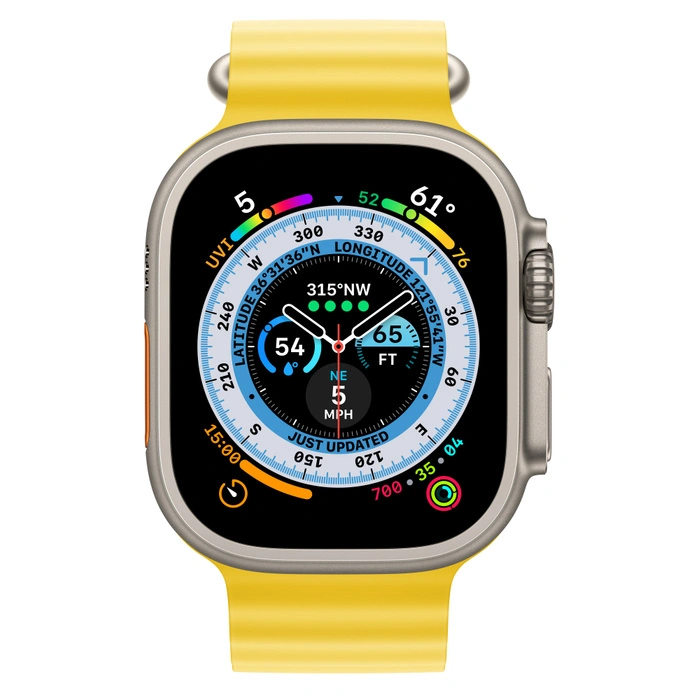 Смарт-часы Apple Watch Ultra GPS + Cellular 49mm Titanium Case with Yellow Ocean Band One Size фото 2