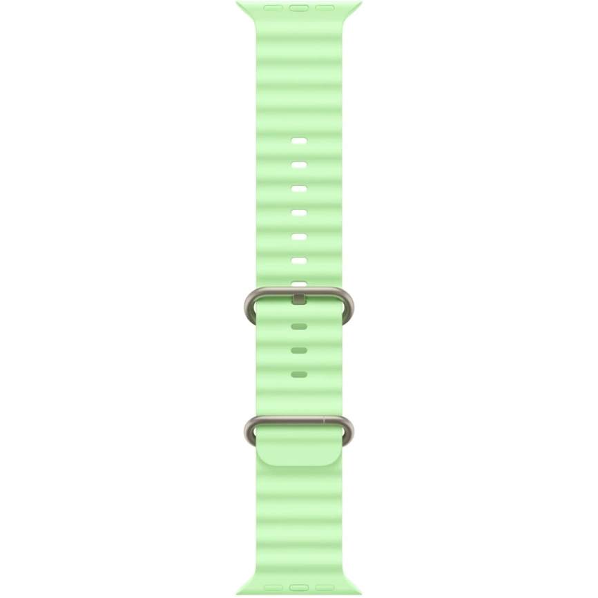 Ремешок Apple Watch Ultra 49mm Neon Green Ocean Band - Natural Titanium Finish (MGCF4FE) фото 1