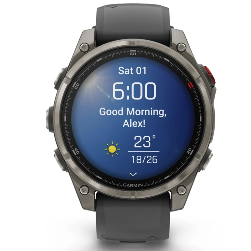 Смарт-часы Garmin Fenix 8 Pro 47mm Amoled Sapphire Lens Tinanium With Graphite/Black Silicone Band (010-03198-11) фото 9