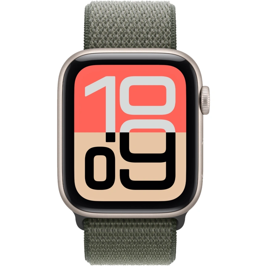Смарт-часы Apple Watch SE (2025) 40mm Starlight Aluminum Case with Forest Sport Loop фото 3
