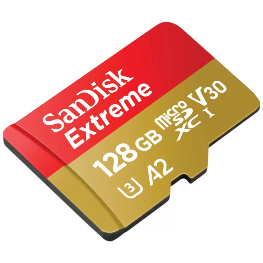 Карта памяти Sandisk Extreme 128GB microSDXC Class+ SD Adapter 10/UHS-I/U3//160 Мб/с SDSQXA1-128G-GN6MA фото 2