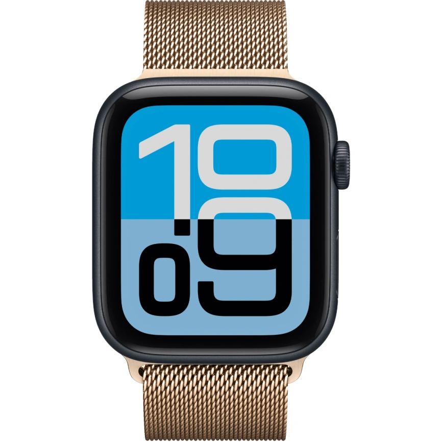 Смарт-часы Apple Watch SE (2025) 40mm Midnight Aluminum Case with Gold Milanese Loop фото 3