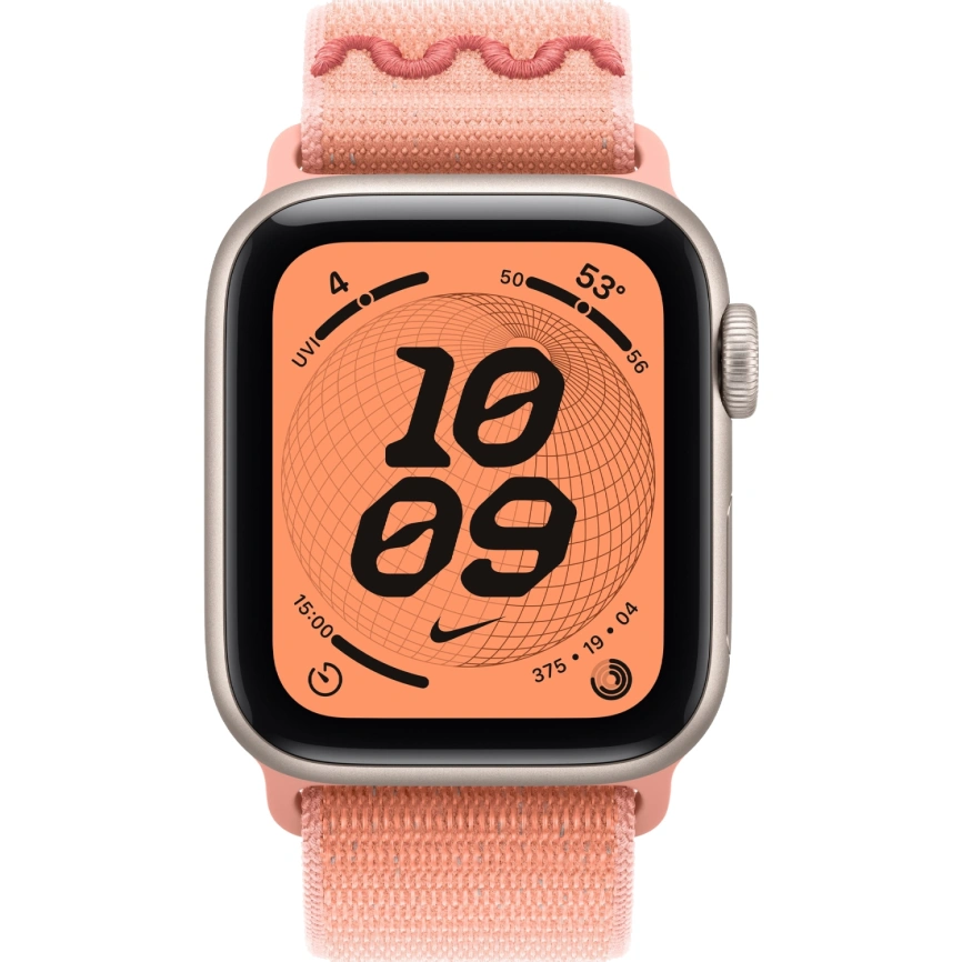 Смарт-часы Apple Watch SE (2025) 44mm Starlight Aluminum Case with Alpenglow Pink Nike Sport Loop фото 3
