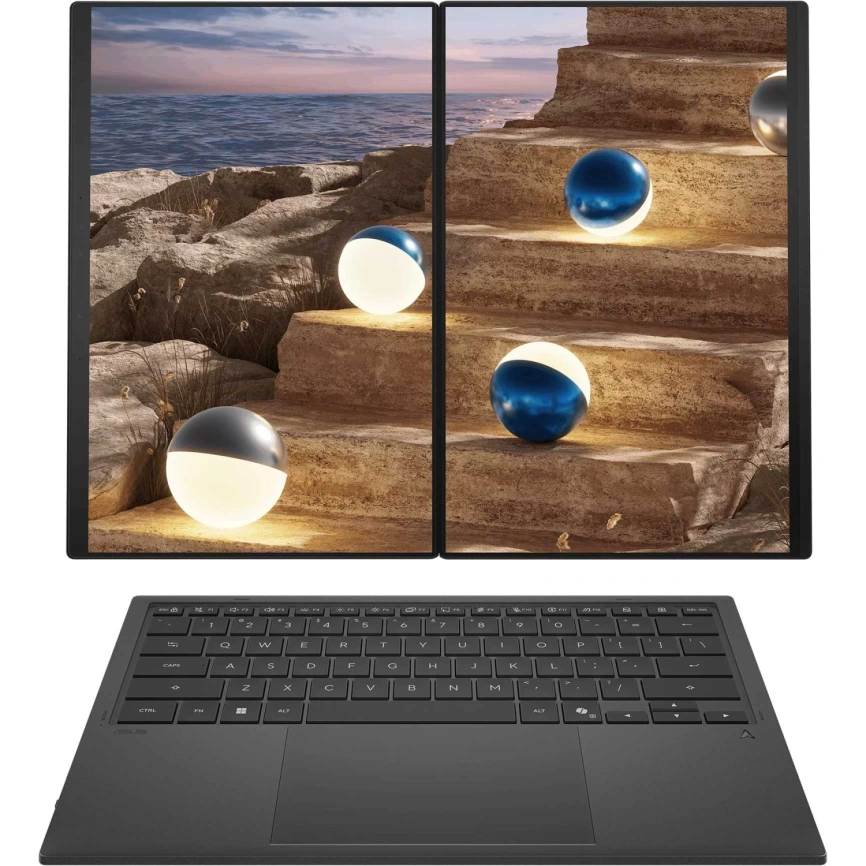 Ноутбук ASUS Zenbook Duo UX8407AA-SN197X 14 OLED/X9 388H Ultra/32GB/2TB SSD (90NB16V1-M00900) Elephant Gray фото 2