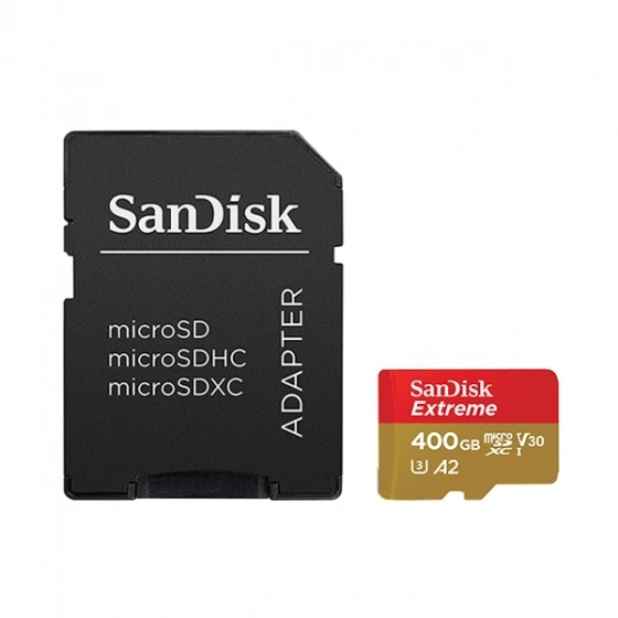 Карта памяти Sandisk Extreme 400GB MicroSDXC Class 10/UHS-I/U3/V30/A2/160 Мб/с SDSQXA1-400G-GN6MA фото 1
