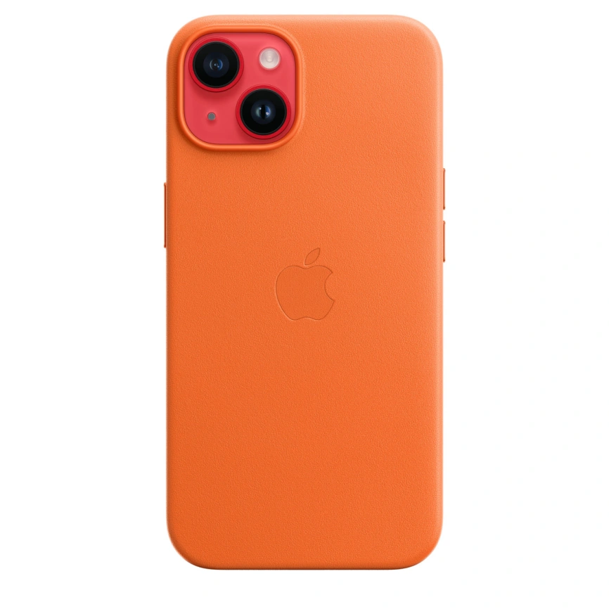 Кожаный чехол Apple MagSafe для iPhone 14 Orange фото 6