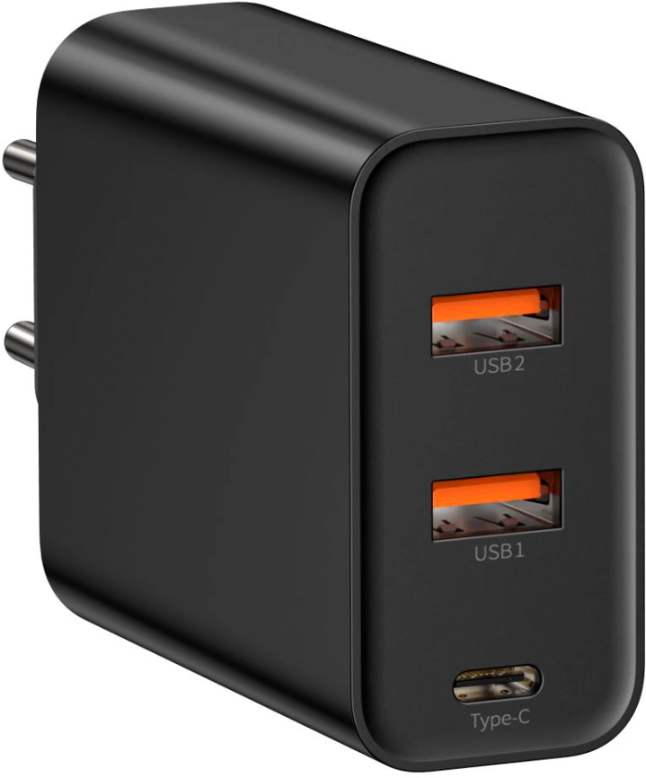 Сетевое зарядное устройство Baseus 18W Dual USB-A/USB-C CCFS-G01 Black фото 1