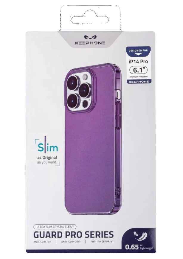 Чехол прозрачный Keephone для iPhone 14 Pro Guard Pro Series Violet Crystal Clear фото 1