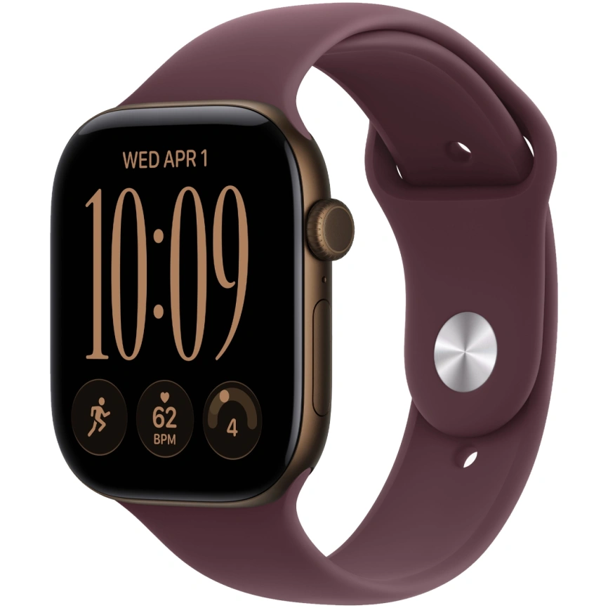 Смарт-часы Apple Watch Series 12 46mm Dark Bronze Aluminum Case with Burgundy Sport Band S/M фото 1