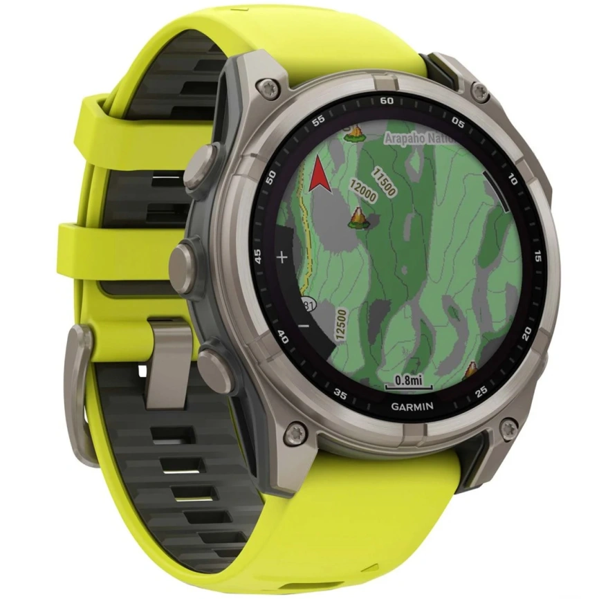 Смарт-часы Garmin Fenix 8 47mm Solar Sapphire (010-02906-21) Carbon Gray DLC Titanium with Yellow/Graphite Silicone Band фото 3