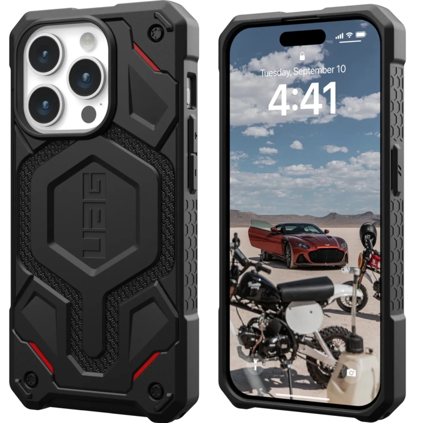 Чехол UAG с поддержкой MagSafe Monarch Pro для iPhone 15 Pro Kevlar Black (114221113940) фото 2